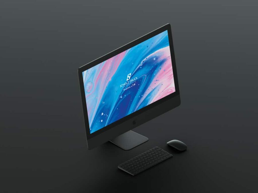 Druckprodukte gestalten lassen - Druckerei Scholz - iMac Mockup, Gestaltung & Design
